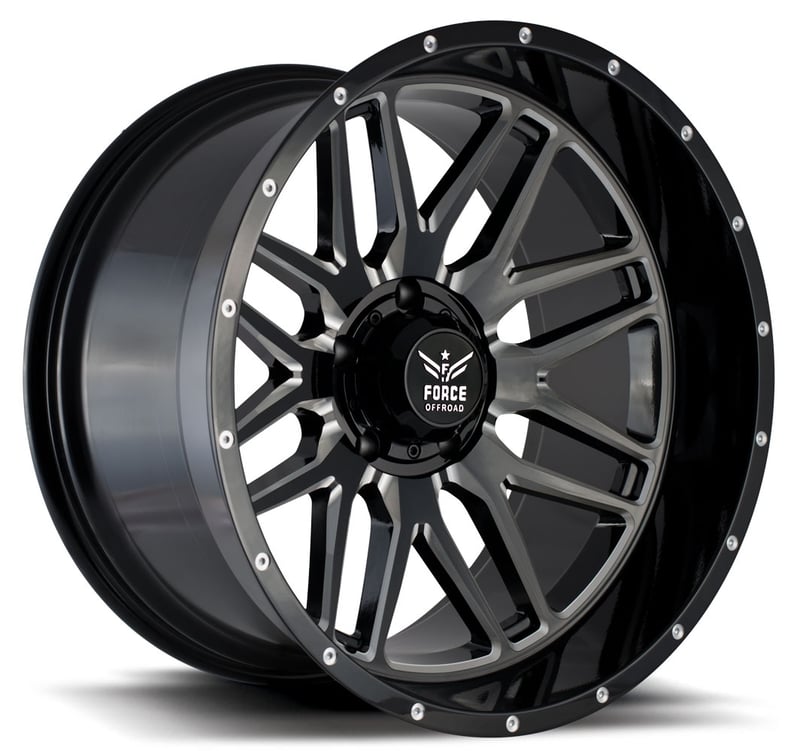 20x10 force off-road f04 gloss black milled 5x5.5/139.7 -12mm