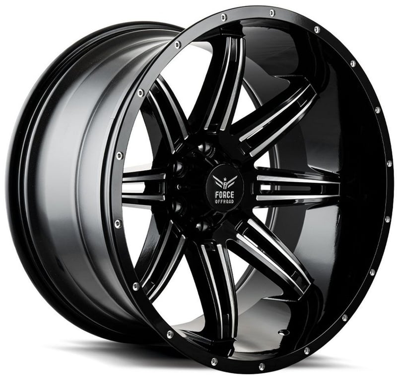 20x10 force off-road f32 gloss black milled 5x5/127 -12mm
