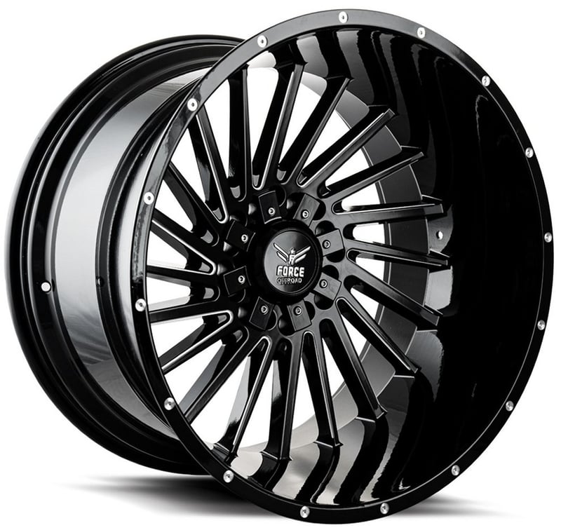 20x10 force off-road f38 gloss black milled 5x150 5x5.5/139.7 -12mm