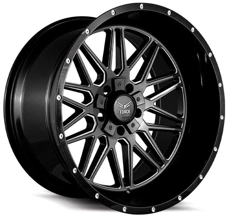 20x10 force off-road f44 gloss black milled 6x135 6x5.5/139.7 -12mm