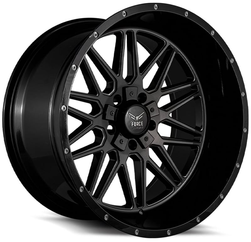 24x12 force off-road f44 gloss black (* may require trimming) 5x5/127 5x5.5/139.7 -44mm