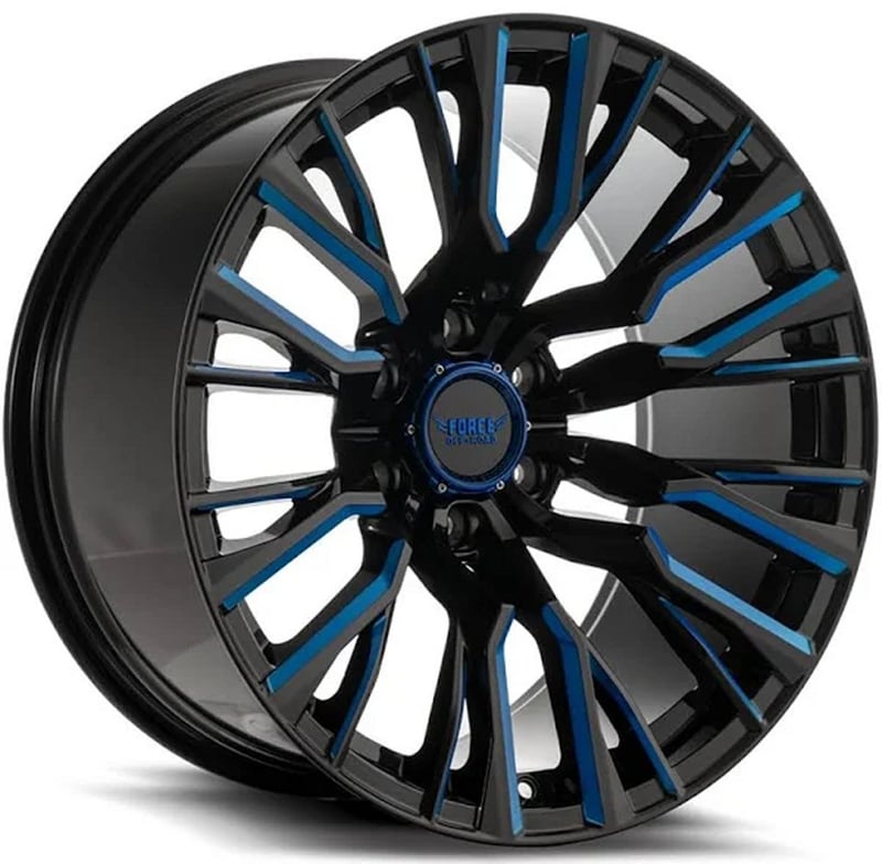 Force Off-Road F01 Gloss Black Milled Blue Tinted