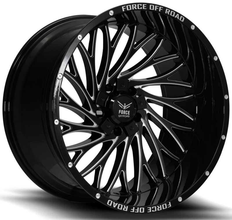 22x10 force off-road f50 gloss black milled 5x5.5/139.7 5x150 -12mm