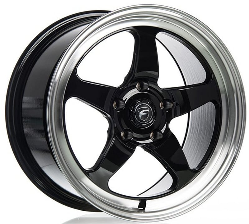 17x11 forgestar d5 drag gloss black machined lip (flow formed) 5x4.75/120.7 43mm
