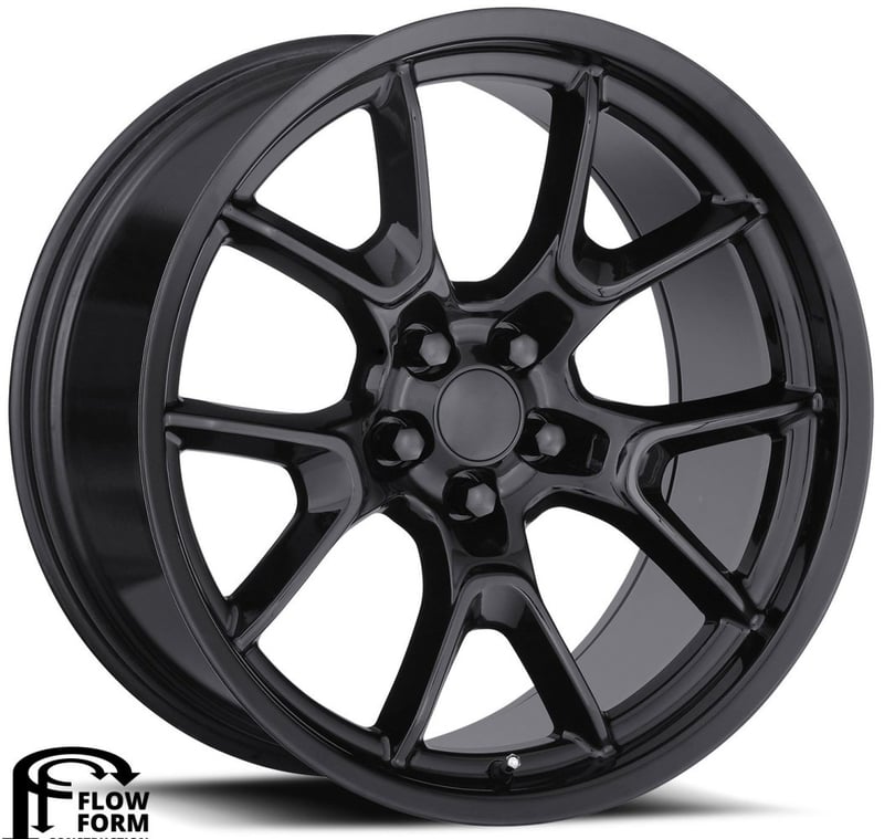 20x9.5 dodge anniversary replica wheel gloss black fr66f (flow form) 5x115 15mm