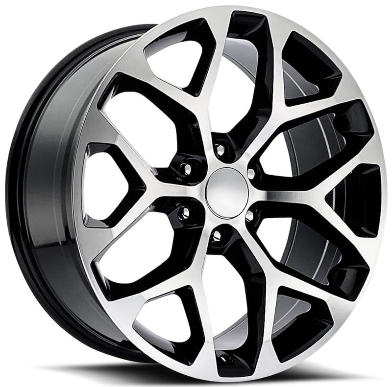 Factory Reproductions Replica Chevrolet Truck Snowflake Replica Wheel Gloss Black Machined Face