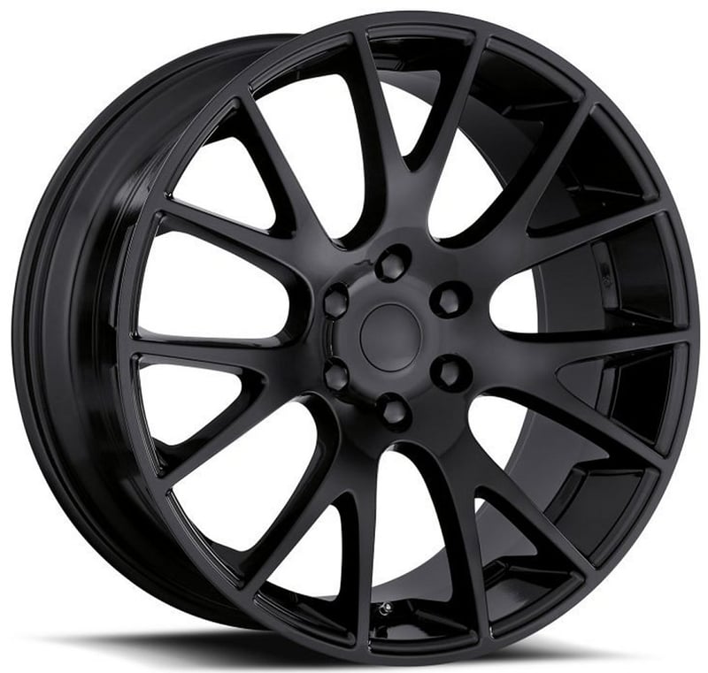 22x10 dodge ram hellcat replica wheel gloss black fr70 (6 lug) 6x5.5/139.7 25mm