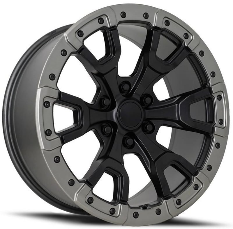Factory Reproductions Replica Ford F150 Raptor FR99 Replica Wheel Satin Black w/ Carbon Gray Ring