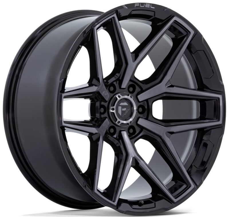 18x9 fuel off-road flux gloss black w/ brushed gray ddt (6-lug) fc854 6x4.5/114.3 20mm
