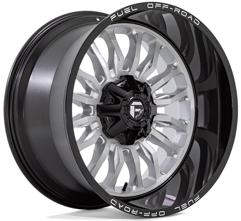 20x9 fuel off-road arc silver brushed w/ milled black lip d798 5x5/127 5x135 1mm