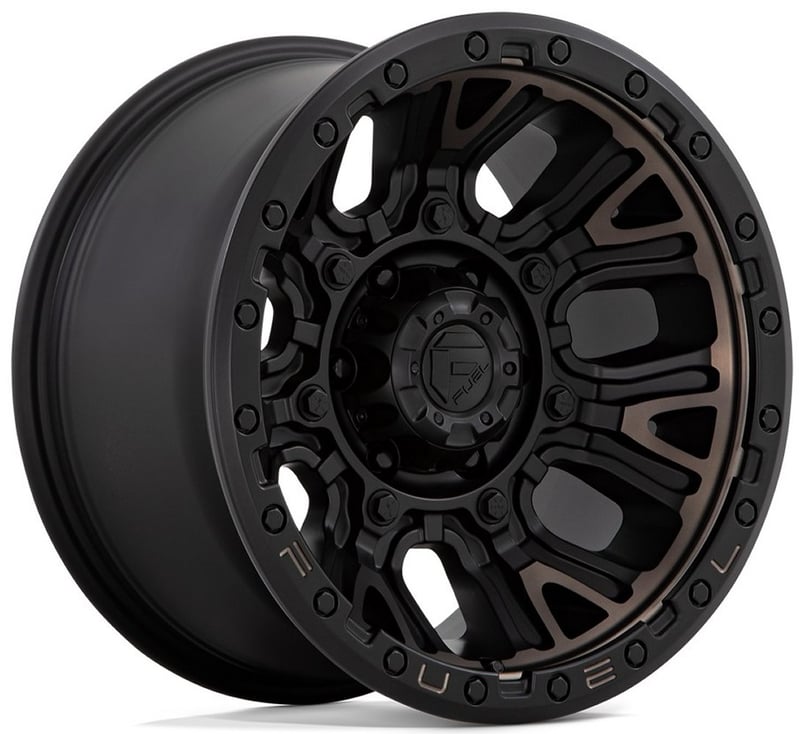 20x10 fuel off-road traction matte black w/ double dark tint d824 8x170 -18mm