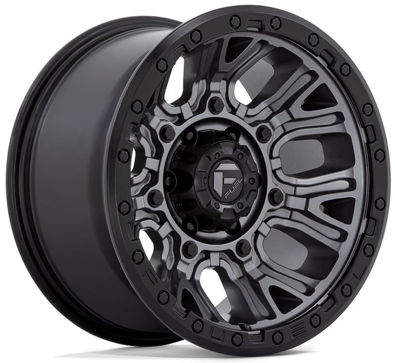 20x10 fuel off-road traction matte gunmetal w/ black ring d825 8x6.5/165 -18mm