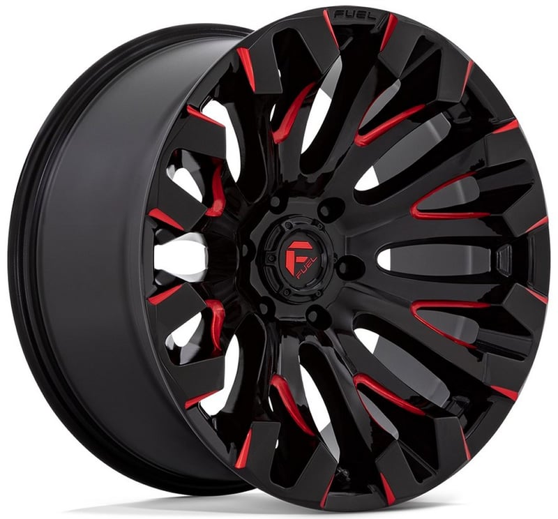 20x10 fuel off-road quake gloss black milled w/ red tint d829 6x135 -18mm