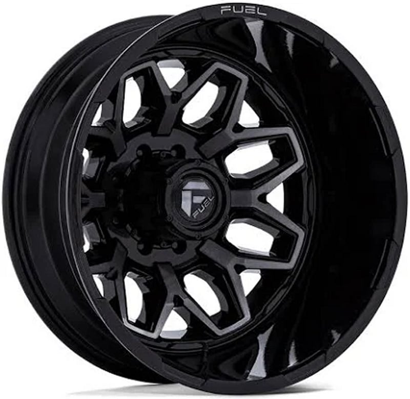 20x8.25 fuel off-road flux gloss black brushed w/ gray tint dually rear d875 8x210 -227mm 154.3c.b.