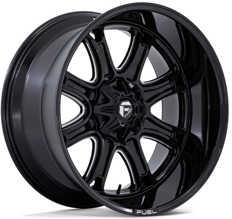 20x10 fuel off-road darkstar gloss black milled fc853 8x180 -18mm