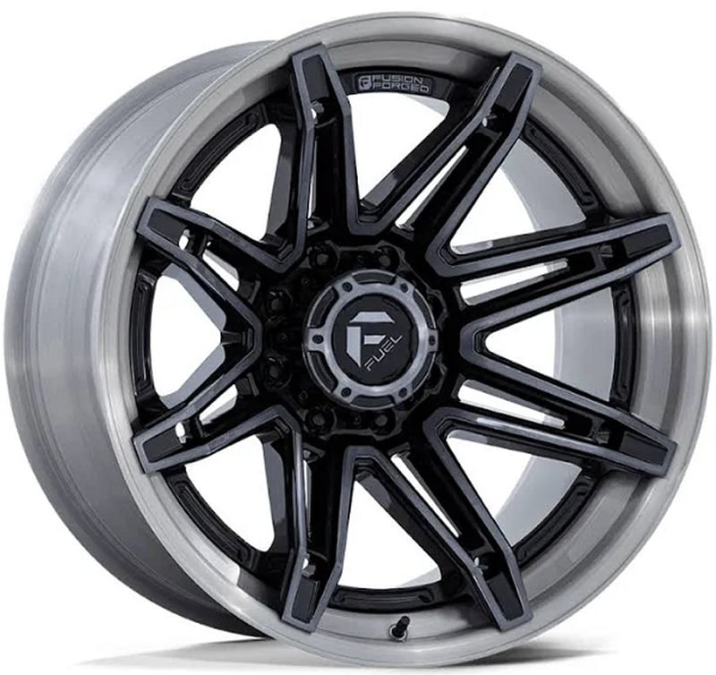 (clearance - no returns) 24x12 fuel off-road brawl gloss black brushed dark tint fc401 (* may require trimming) 6x5.5/139.7 -44mm