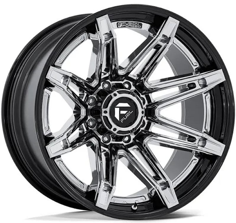 (clearance - no returns) 24x12 fuel off-road brawl chrome w/ gloss black lip fc401 (* may require trimming) 6x5.5/139.7 -44mm