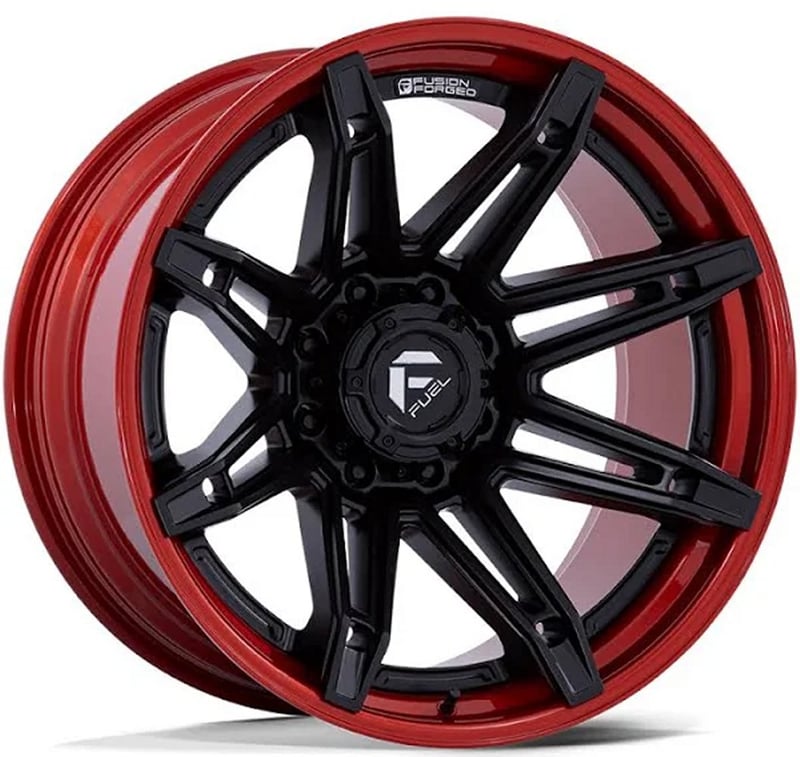 (clearance - no returns) 22x12 fuel off-road brawl matte black w/ candy red lip fc401 (* may require trimming) 8x180 -44mm