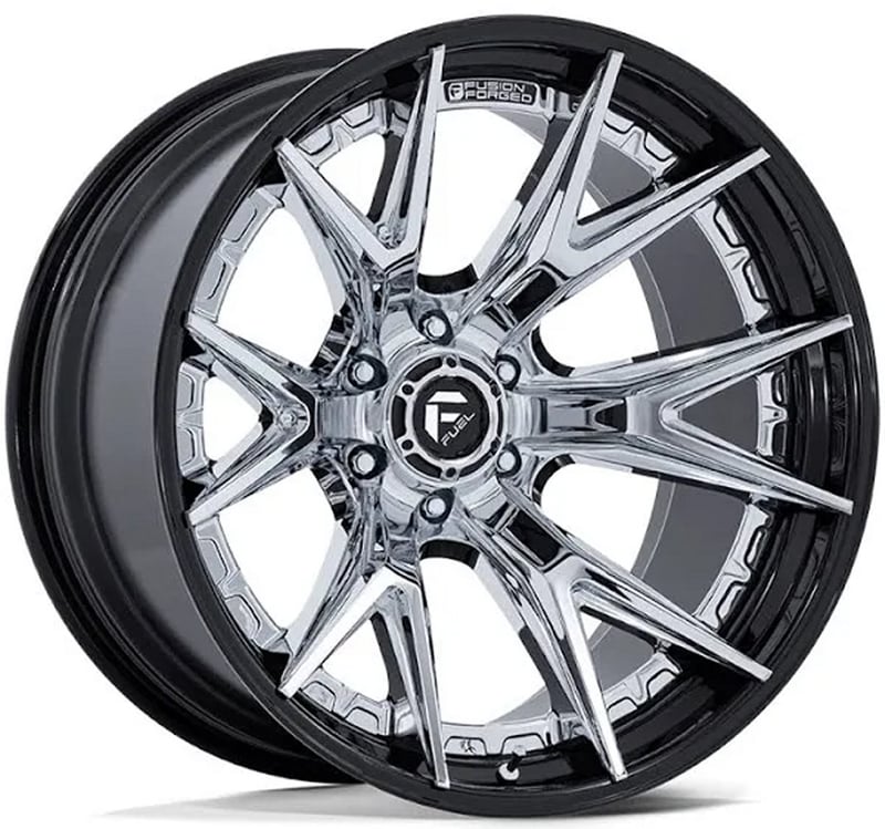 22x10 fuel off-road catalyst chrome w/ gloss black lip (6-lug) fc402 (* may require trimming) 6x135 -18mm