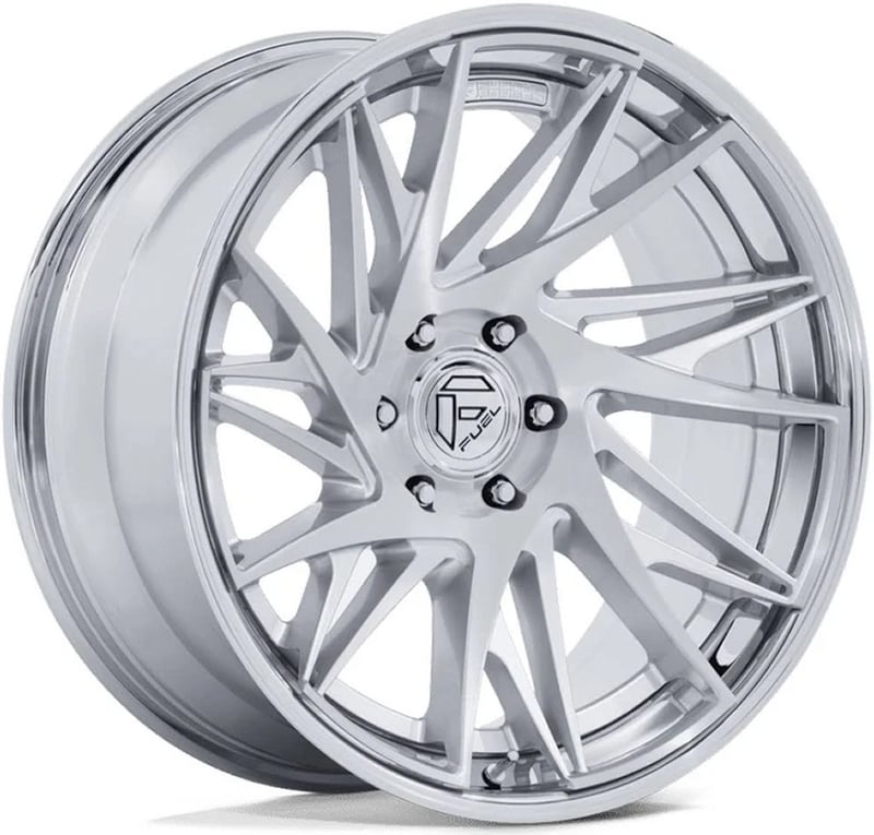 22x10 fuel off-road dynamo gloss silver brushed w/ chrome lip fc405 6x5.5/139.7 -18mm