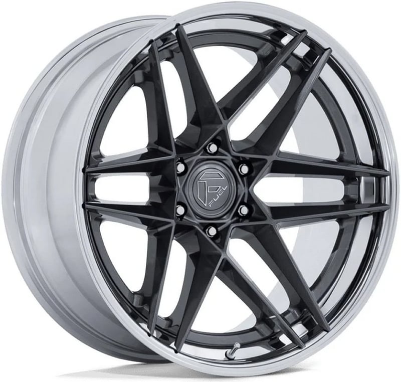20x9 fuel off-road flight gloss gunmetal w/ chrome lip fc408 6x5.5/139.7 1mm