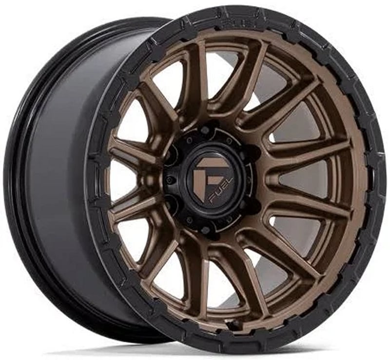 17x9 fuel off-road piston matte bronze w/ gloss black lip fc866 5x5/127 -12mm