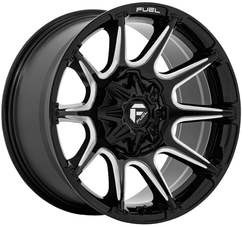 (clearance - no returns) 22x10 fuel off-road super c gloss black milled fc880 8x6.5/165 -18mm