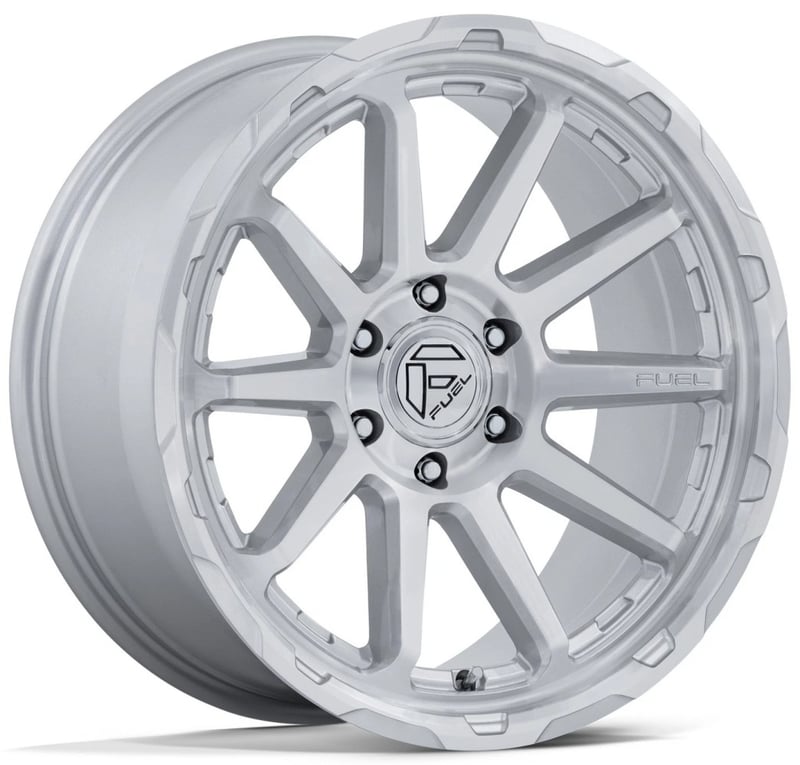 18x9 fuel off-road circuit gloss silver machined fc887 6x135 20mm