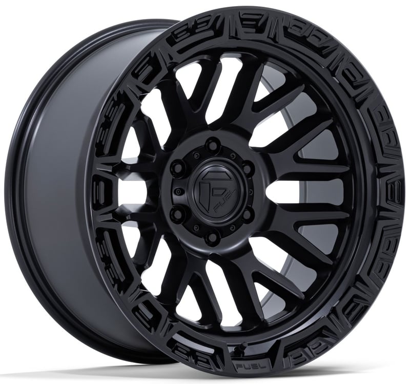 17x9 fuel off-road rail matte black w/ gloss black lip fc890 5x5/127 -12mm