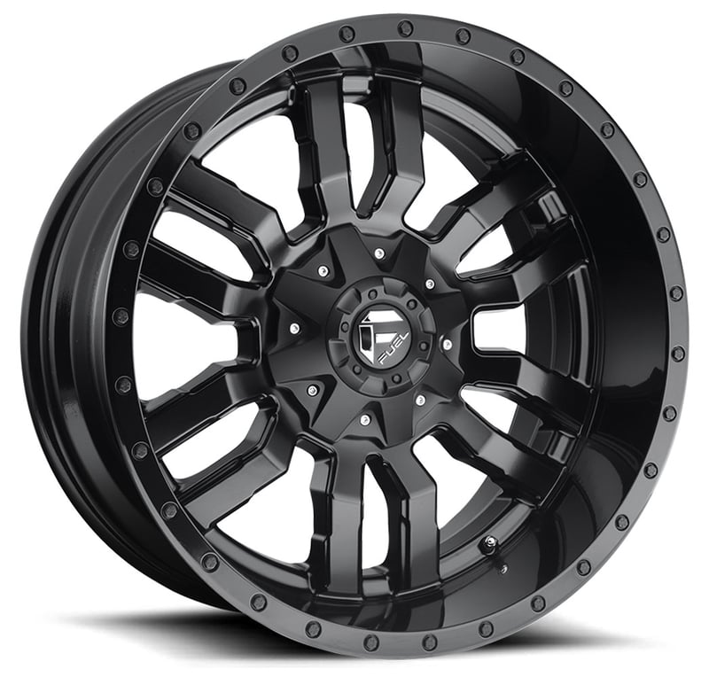 20x9 fuel off-road sledge matte black w/ gloss black lip d596 6x135 6x5.5/139.7 1mm