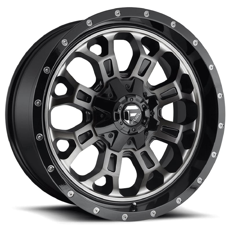 18x9 fuel off-road crush gloss black double dark tint d561 5x4.5/114.3 5x5/127 -12mm