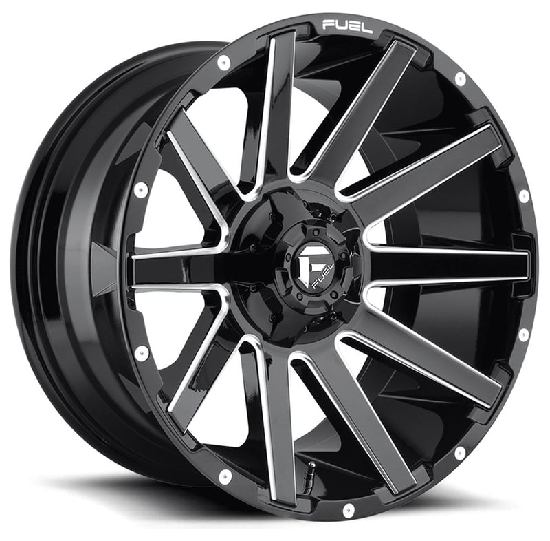 20x9 fuel off-road contra gloss black milled d615 5x4.5/114.3 5x5/127 1mm