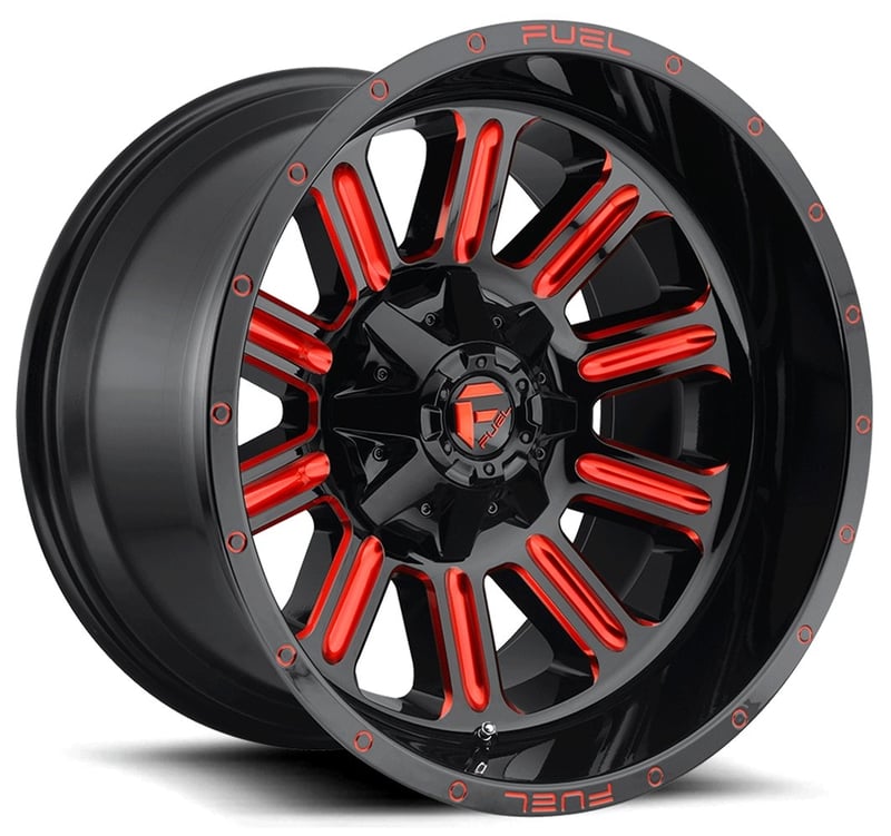 20x9 fuel off-road hardline gloss black w/ candy red d621 6x135 6x5.5/139.7 20mm