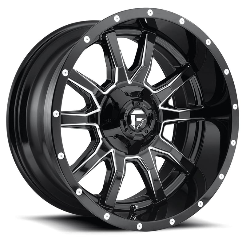 (clearance - no returns) 20x10 fuel off-road vandal gloss black milled d627 5x4.5/114.3 5x5/127 -18mm