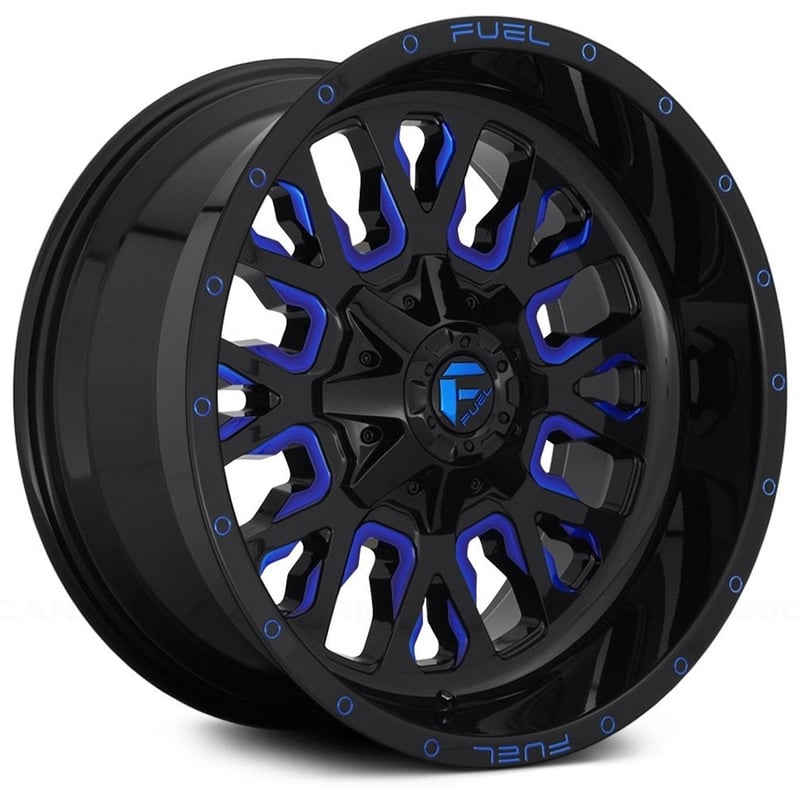 Fuel Off-Road D645 Stroke Gloss Black w/ Candy Blue Accents