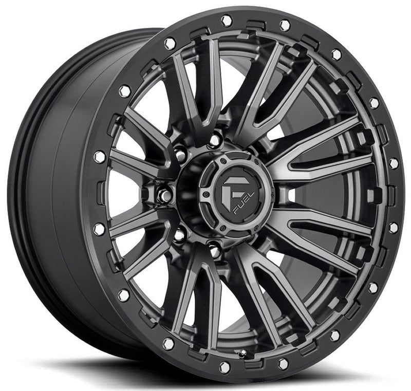22x12 fuel off-road rebel 8 anthracite w/ black lip (8 lug) d680 (* may require trimming) 8x6.5/165 -44mm