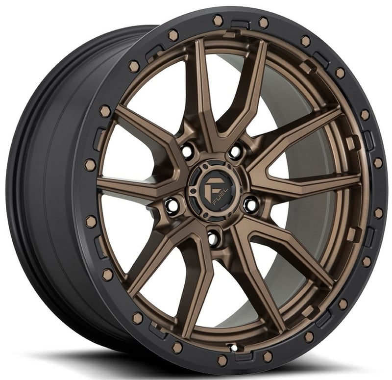 20x9 fuel off-road rebel 5 bronze w/ black lip d681 (5 lug) 5x150 20mm