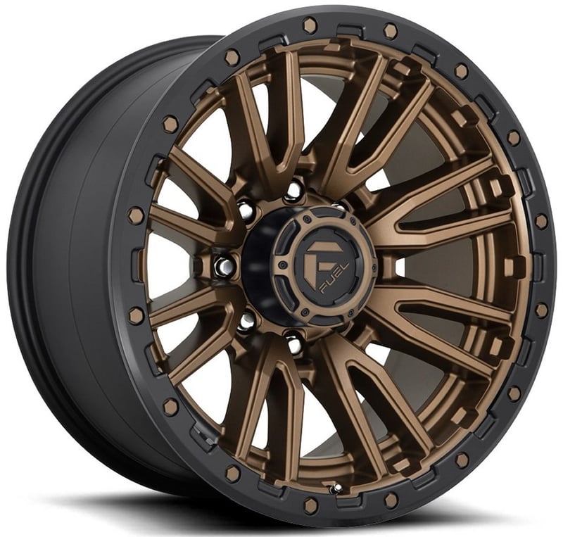 20x10 fuel off-road rebel 8 bronze w/ black lip d681 (8 lug) 8x180 -18mm