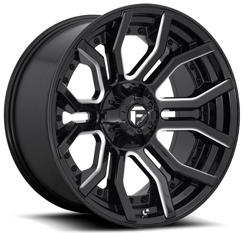 (clearance - no returns) 20x9 fuel off-road rage gloss black & milled d711 5x5/127 5x5.5/139.7 1mm