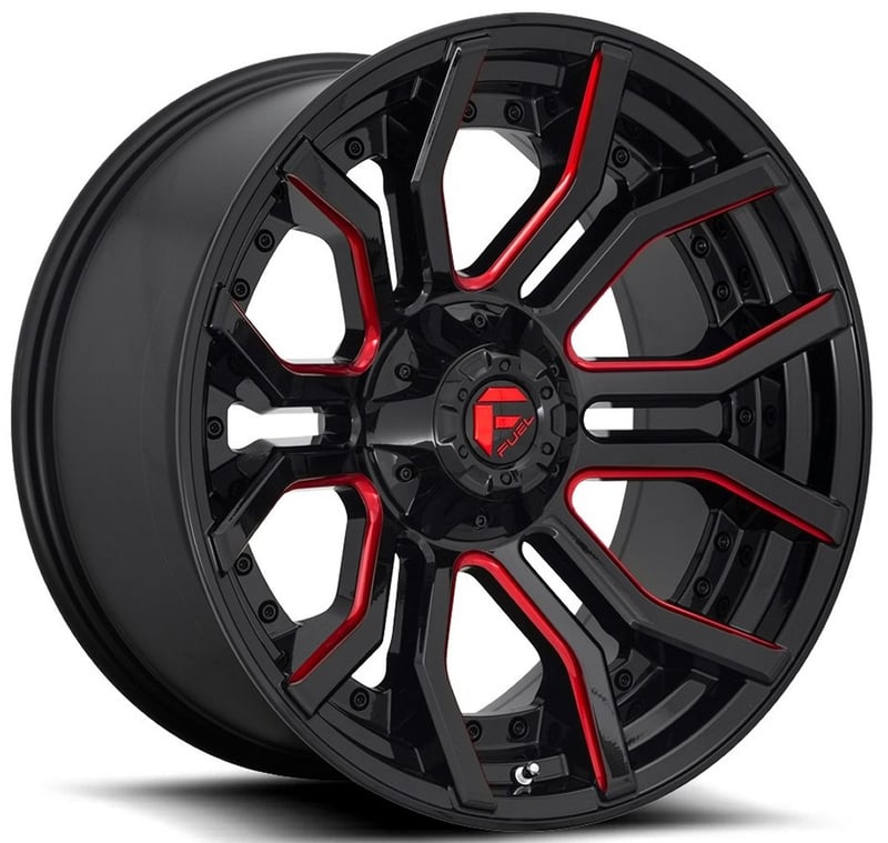 20x9 fuel off-road rage gloss black w/ candy red d712 6x135 6x5.5/139.7 1mm