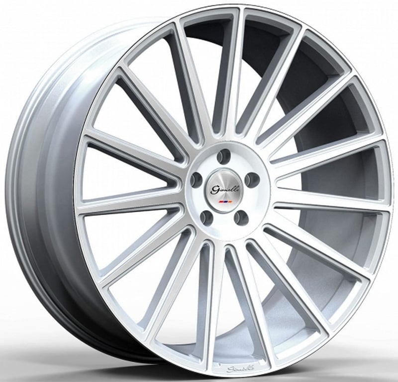 24x10 gianelle verdi gloss silver w/ machined face 5x115 18mm