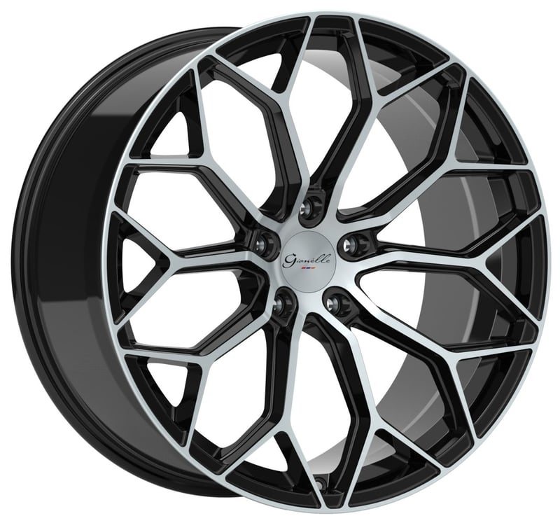 20x8.5 gianelle monte carlo gloss black w/ machined face 5x120 35mm