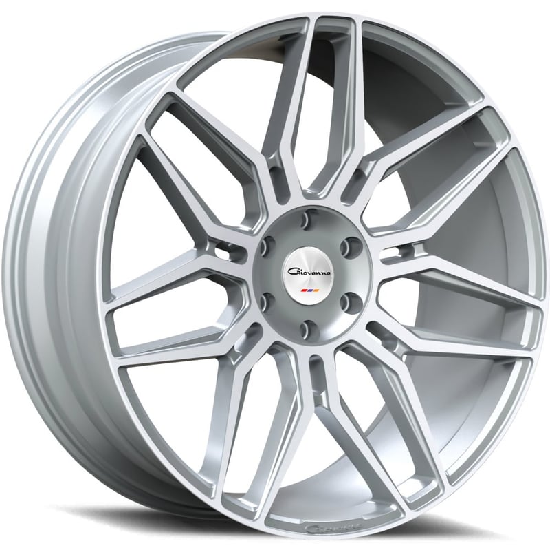 24x10 giovanna bogota gloss silver w/ machined face 5x130 30mm