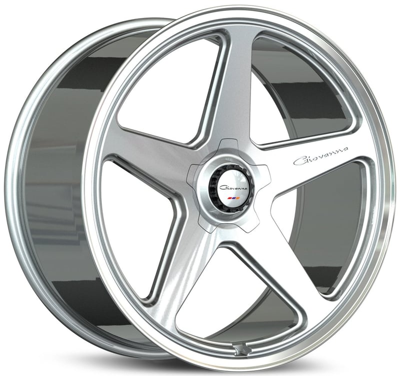 24x9.5 giovanna cinque silver machined (flow formed) 5x112 5x120 15mm