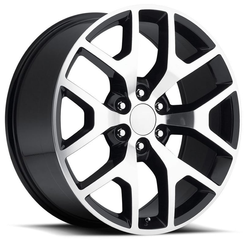 20x9 gmc sierra replica wheel gloss black machined face fr44 6x5.5/139.7 27mm