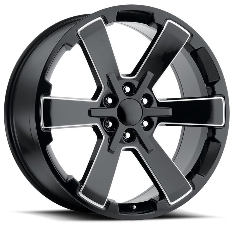 Factory Reproductions Replica GMC Dual Six Star FR45 Replica Wheel Gloss Black w/ Ball Milled