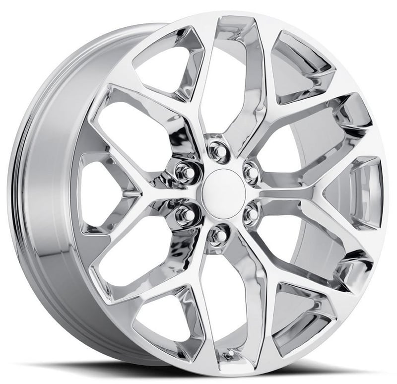22x9 chevrolet truck snowflake replica wheel chrome fr59 6x5.5/139.7 24mm