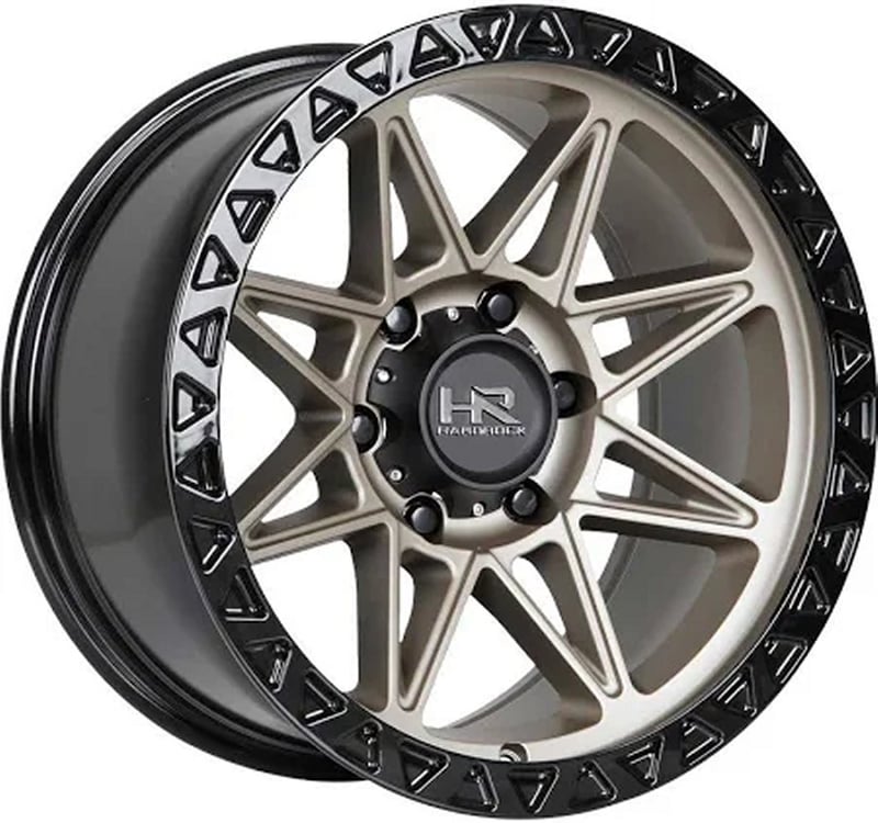 17x9 hardrock off-road h109 matte bronze w/ matte black lip ring 6x5.5/139.7 -12mm