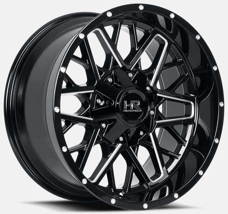 20x12 hardrock off-road h714 gloss black milled 6x135 6x5.5/139.7 -51mm
