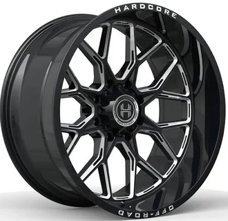 20x10 hardcore off-road hc104 gloss black milled 8x180 -19mm